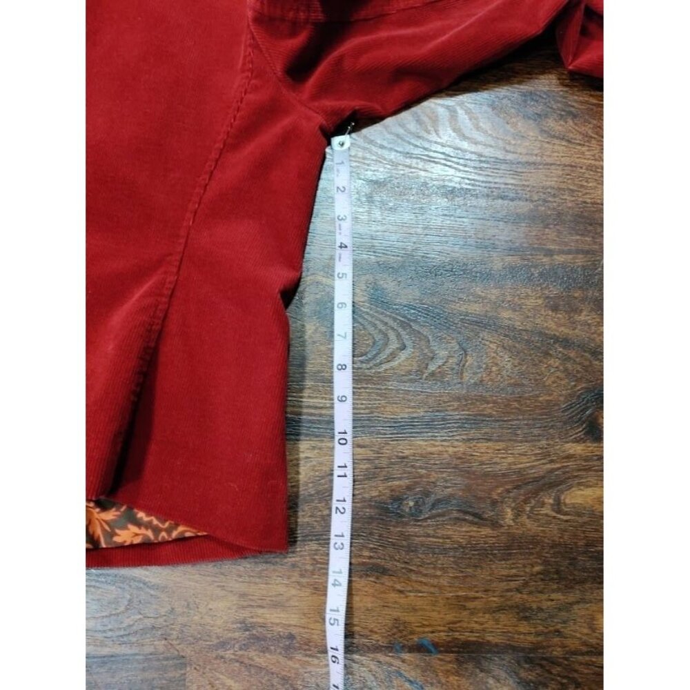 Talbots Long Sleeve Collar Button Front Corduroy Jacket Red Women's Size 16P - Picture 8 of 10